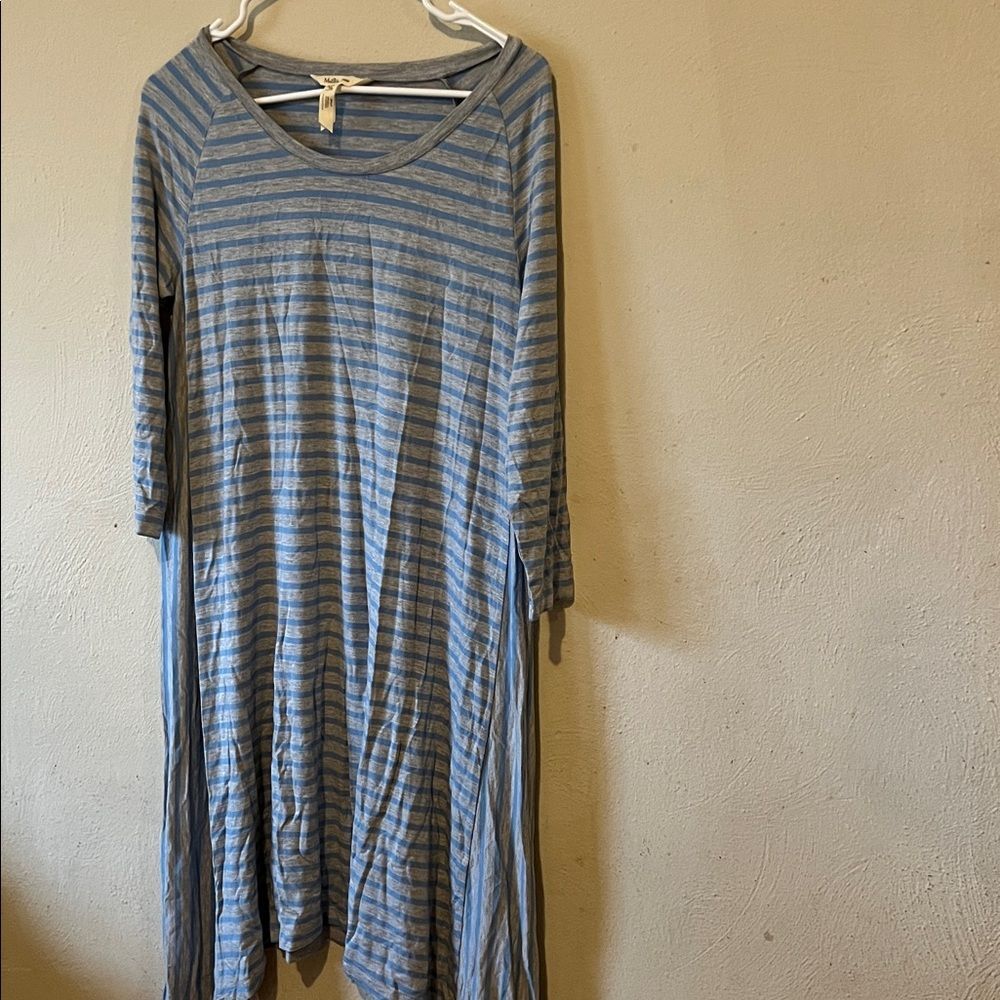 Matilda Jane Blue Grey Stripped FLowy Dress